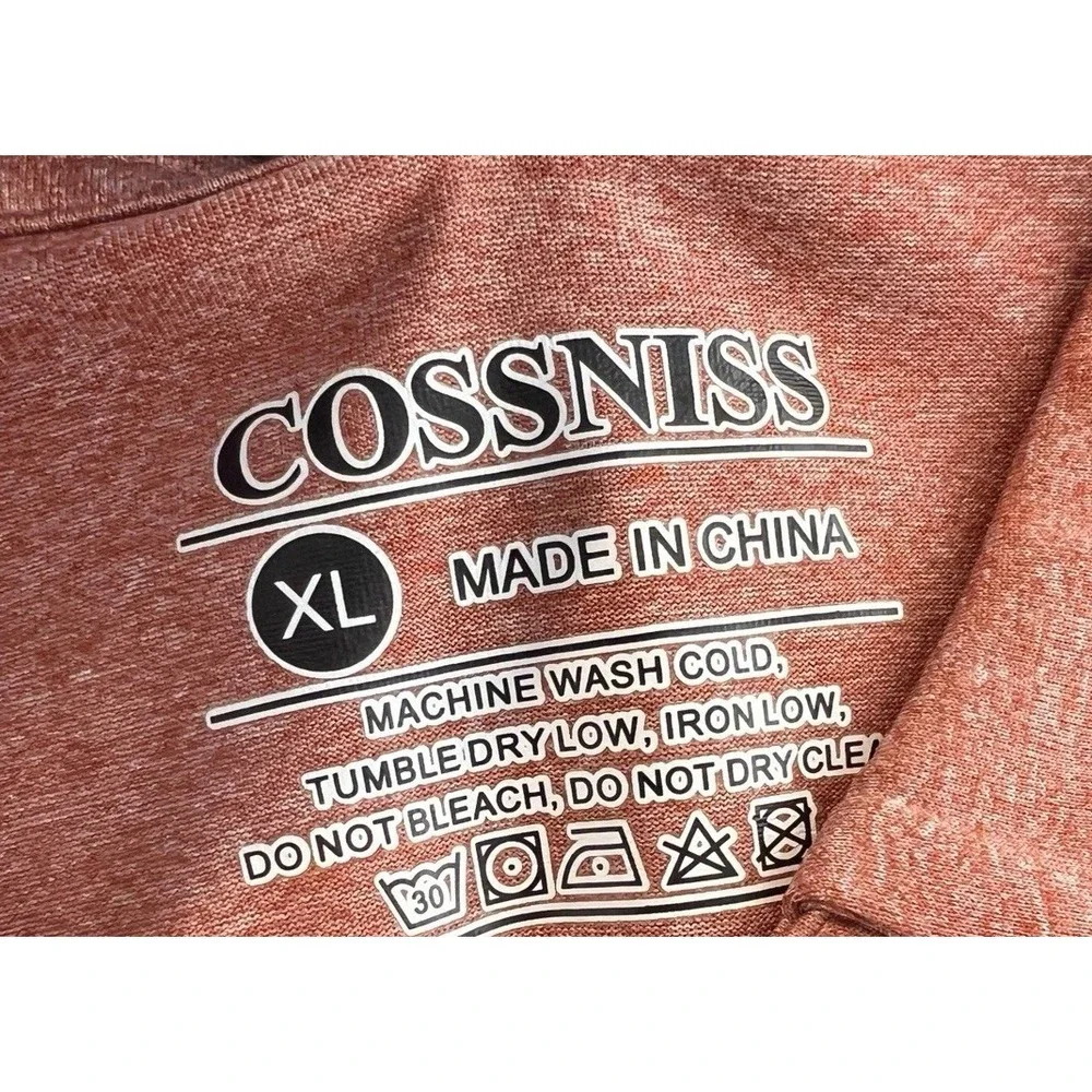 Cossniss Golf Polo Shirt Mens Size XL‎ Color Salmo Short Sleeve Dry Fit XL